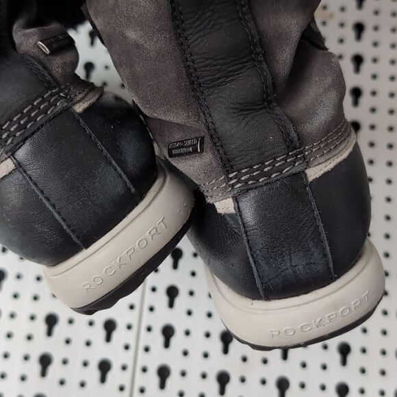 Rockport thinsulate grey leather upper lace up  tall boots size 7.5 - Picture 7 of 7